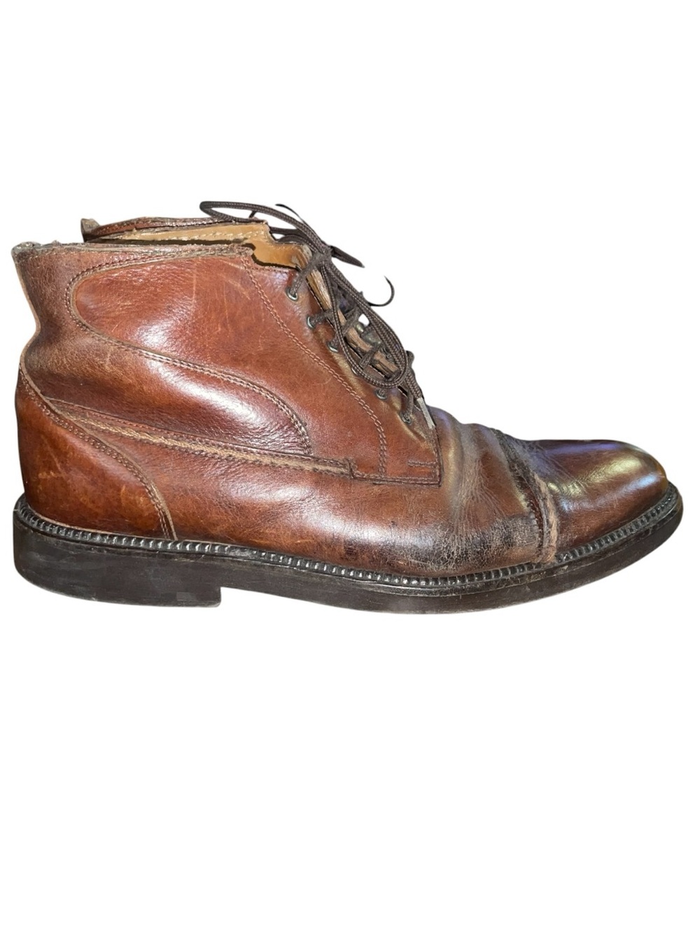 Cable & Co Men's Size 9.5 Brown Leather Lace Up Dress Shoes / Boots Italy